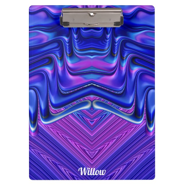 WILLOW ~ 3D! ~ Rosa Weiß und Blau Original ~ Klemmbrett (Vorderseite)