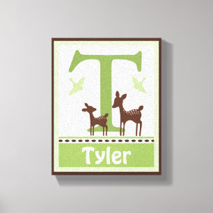Willow Bio Deer Leinwand Letter Name Print 8x10