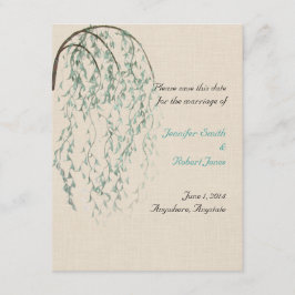 Willow Branch auf Linen Save the Date Einladung