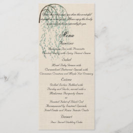Willow Branch auf Linen Wedding Menu Menükarte