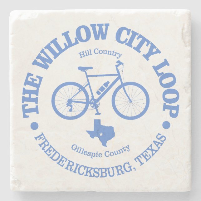 Willow City Loop (Radfahren) Steinuntersetzer (Vorderseite)
