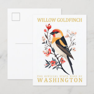 Willow Goldfinch Bird von Washington Travel Postkarte