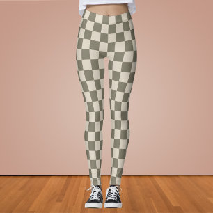 Willow Grau and Bone Checkerboard Leggings