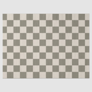 Willow Grau and Bone Checkerboard Seidenpapier