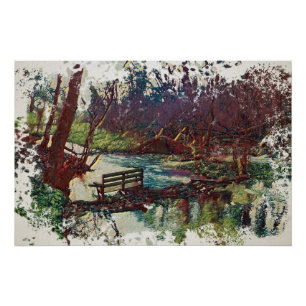 Willow Hall Dam, Sowerby Bridge Impressionistische Poster