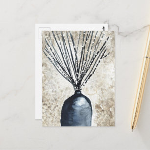 Willow in Vase Aquarell Postkarte