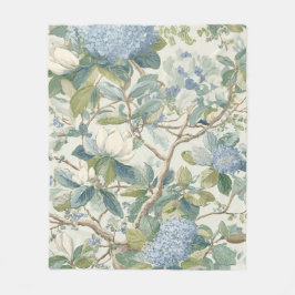 Willow Little Magnolia Wallpaper Floral Coastal  Fleecedecke