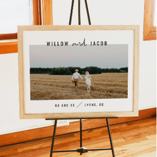 WILLOW Moderne Minimalistische Foto-Hochzeitsbegrü Poster