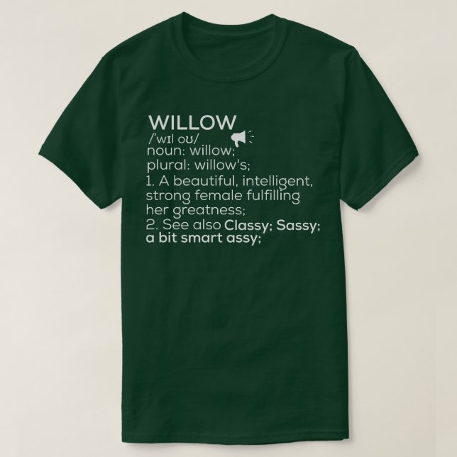 Willow Name Willow Definition Willow Weibliche Nam T-Shirt (Design vorne)