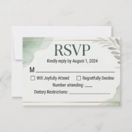Willow Sage Wedding Response Cards RSVP Karte