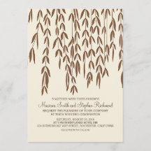 Willow Tree Branches Moderne Hochzeitseinladung