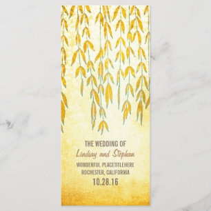 Willow Tree Branches Rustic Lights Hochzeitsprogra Programm
