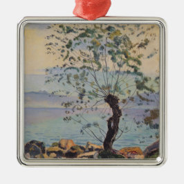 Willow Tree by the Lake (Schweizer Landschaft) Ornament Aus Metall