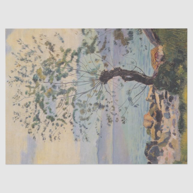 Willow Tree by the Lake (Schweizer Landschaft) Seidenpapier (Vorderseite)