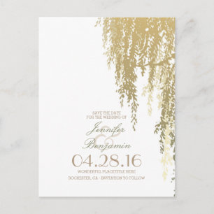 Willow Tree Elegant Save the Date Ankündigungspostkarte