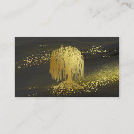 *~* Willow Tree Gold Dust Black Gold Glitzer Visitenkarte
