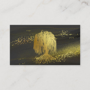 *~* Willow Tree Gold Dust Black Gold Glitzer Visitenkarte