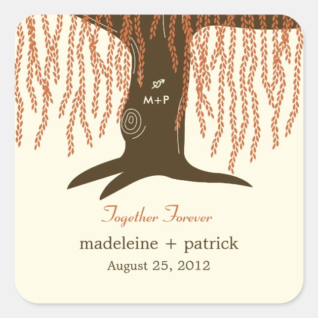 Willow Tree Hochzeit im Herbst Fevor Sticker (Vorderseite)