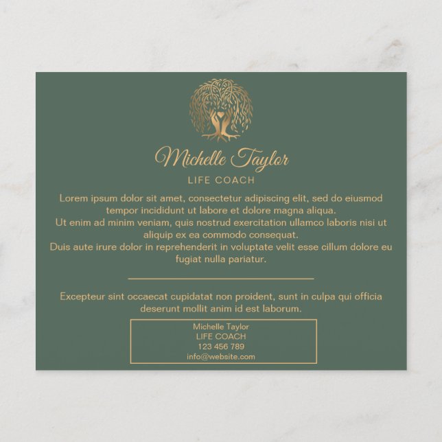 Willow Tree of Life Coach, Therapy, Psychologe Flyer (Hinten)