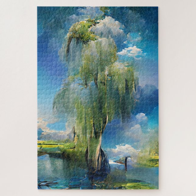 Willow tree to sky Abstrakt Puzzle (Vertikal)