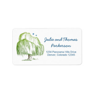 Willow Tree Wedding Address Labels Adressaufkleber