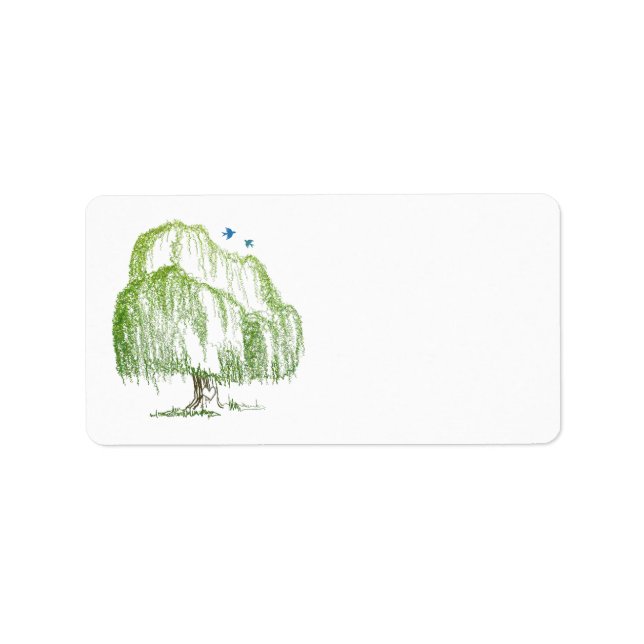 Willow Tree Wedding Blank Address Labels Adressaufkleber (Vorne)