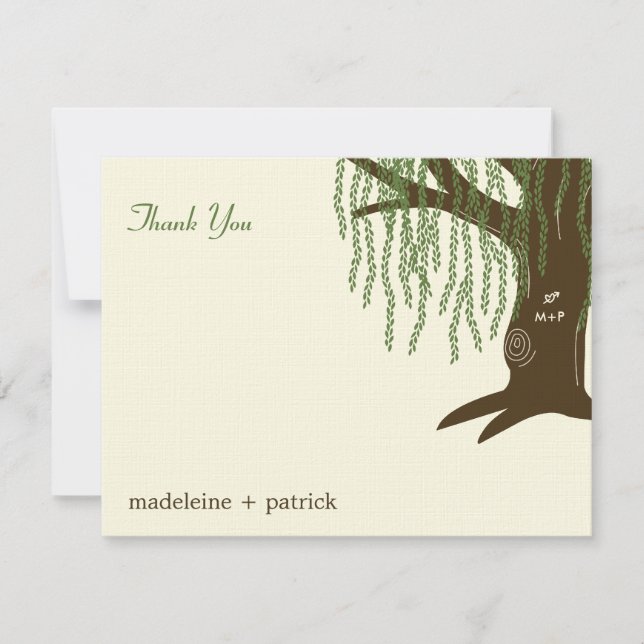 Willow Tree Wedding Danke-Card Mitteilungskarte (Vorderseite)