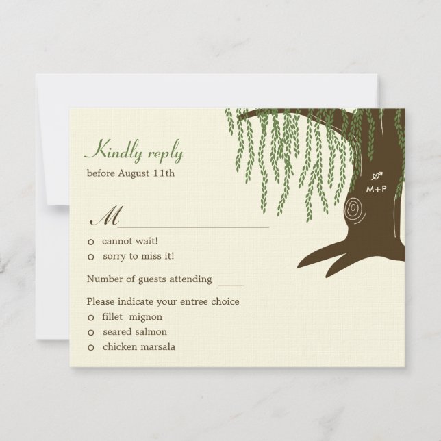 Willow Tree Wedding RSVP / Response Card (Vorderseite)