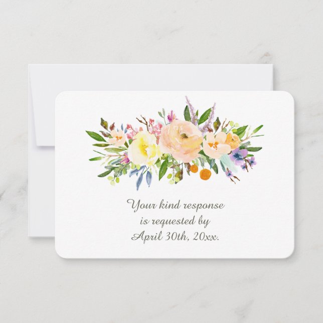 Willow und Floral Wedding RSVP Karte (Vorderseite)