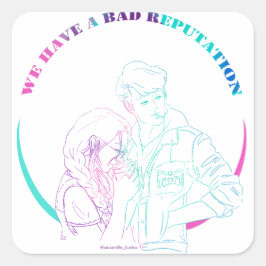 Willow und Garrison - AC Quadratischer Aufkleber