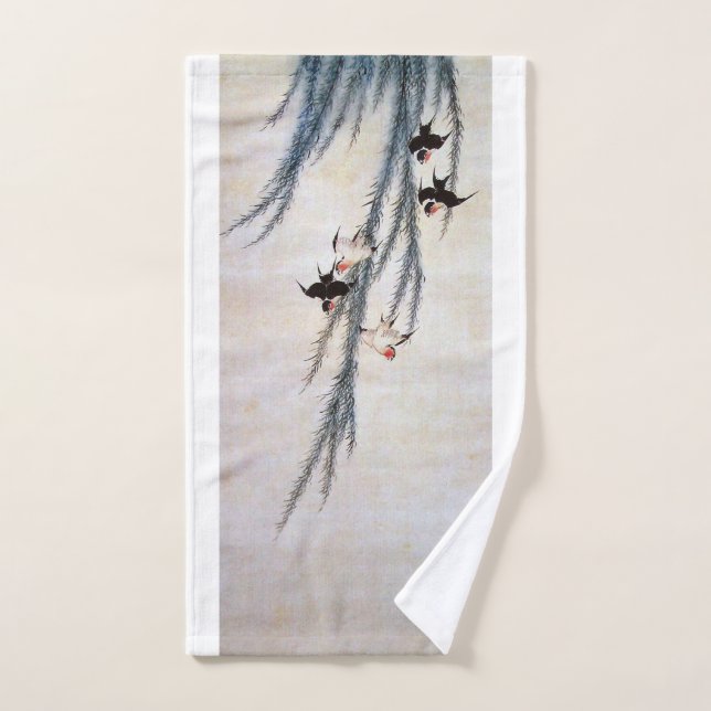 Willow und Swallow, Hokusai Handtuch (Handtuch)