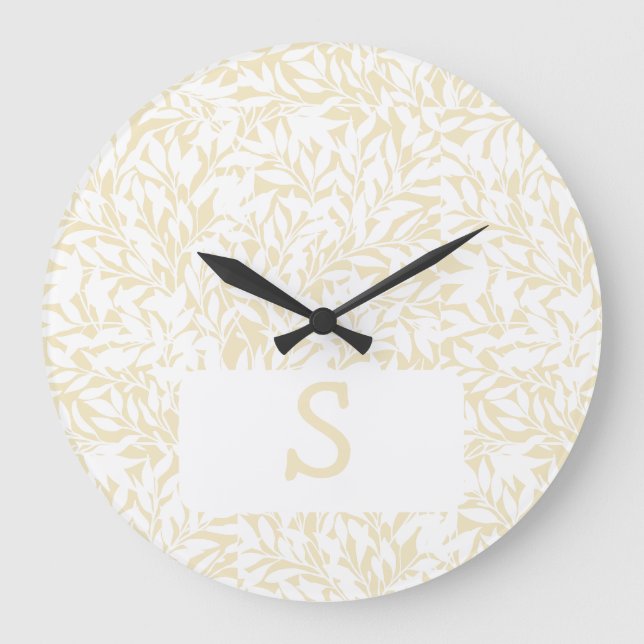 Willow Whorl Silhouette - Yellow Große Wanduhr (Vorderseite)