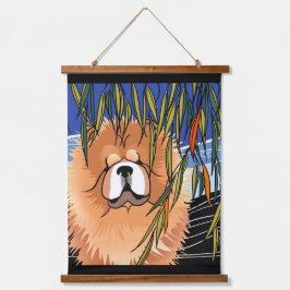 WILLOW WIND - Chow-Wandtapeten Wandteppich Mit Holzrahmen