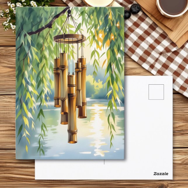 Willow, Windchimes und See Postkarte (Von Creator hochgeladen)