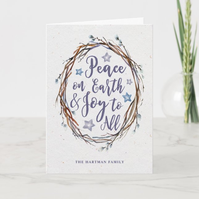 Willow Wreath Holiday Grußkarte Feiertagskarte (Vorderseite)