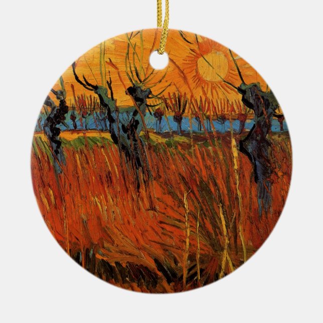 Willows at Sunset by Vincent van Gogh Keramikornament (Vorne)