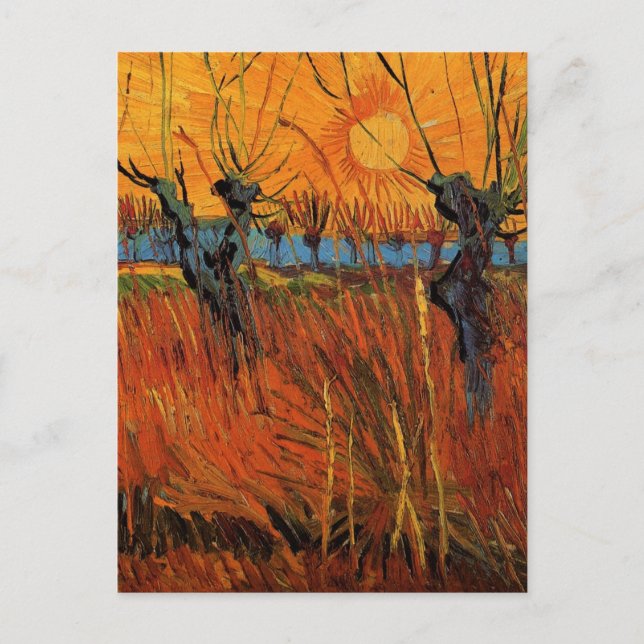 Willows at Sunset by Vincent van Gogh Postkarte (Vorderseite)