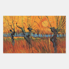 Willows at Sunset by Vincent van Gogh Rechteckiger Aufkleber