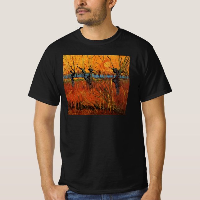 Willows at Sunset by Vincent van Gogh T-Shirt (Vorderseite)