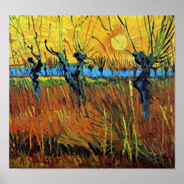 Willows at Sunset (F572) Van Gogh Fine Art Poster (Vorne)