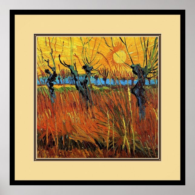Willows bei Sunset, Vincent van Gogh Poster (Vorne)