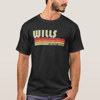 WILLS Nachname Lustig Retro Vintage 80er 90er Gebu T-Shirt