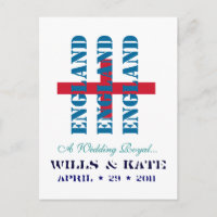 Wills und Kate Royal Wedding ENGLAND Postcard