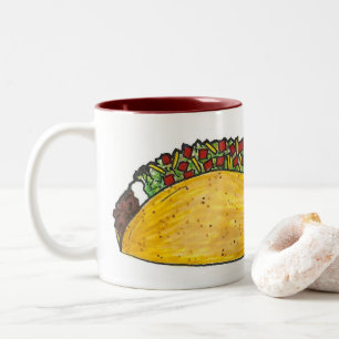 Willst du darüber reden? Funny Taco Mexican Food T Zweifarbige Tasse