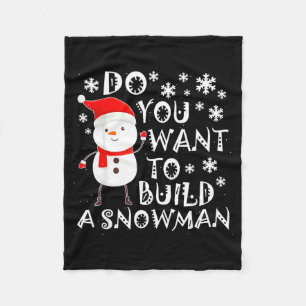 Willst du einen Schneemann bauen Süßer Schneemann  Fleecedecke
