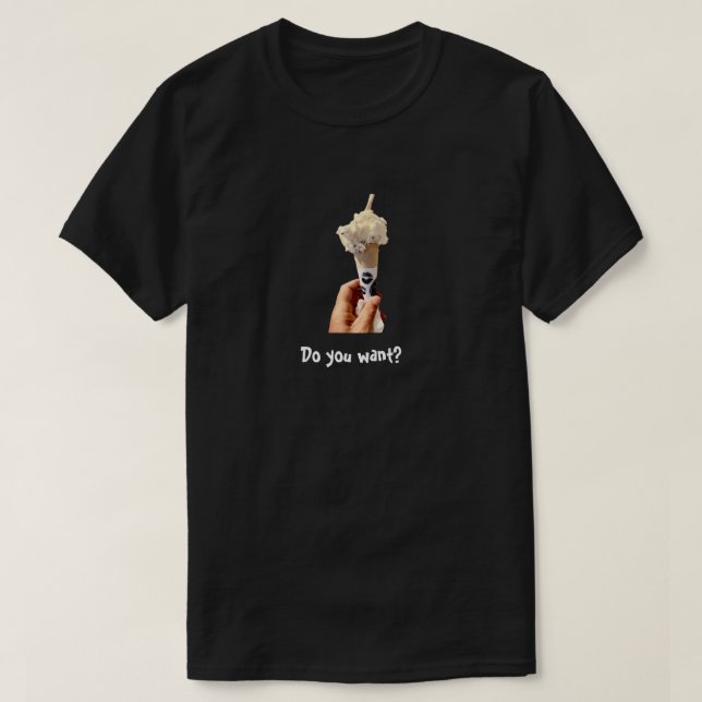 Willst du? Einfaches dunkles T-Shirt Unisex (Design vorne)