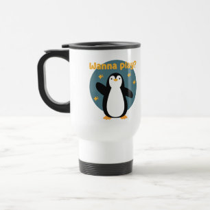 Willst du lustigen niedlichen Kawaii-Pinguinvogel  Reisebecher