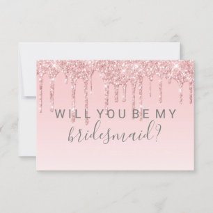 Willst du meine Bridesmaid Fab Glitzer Tropfen Pin Einladung