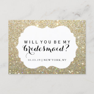 Willst du meine Bridesmaid sein - Gold Fab verklei Einladung