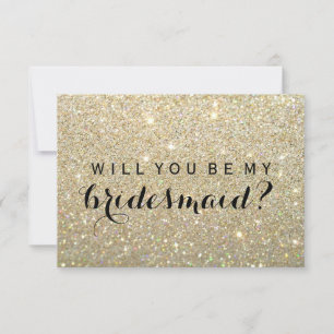 Willst du meine Bridesmaid sein - Gold Glitzer Fab Einladung